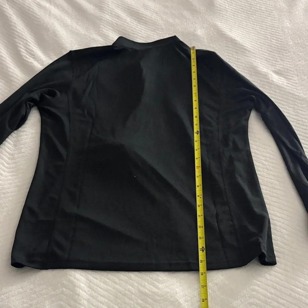 Women's Black Long-Sleeve Quarter-Zip Tee - Picture 3 of 4